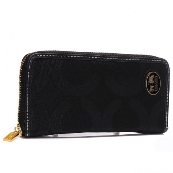 Coach Big Logo Large Black Wallets ARI - Click Image to Close